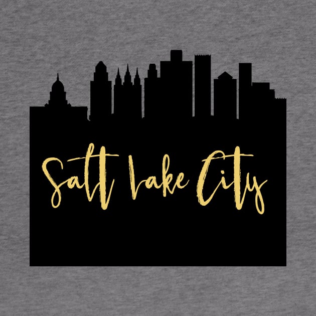 SALT LAKE CITY UTAH DESIGNER SILHOUETTE SKYLINE ART by deificusArt